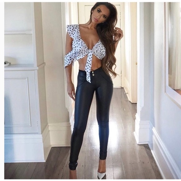 NWOT FREDDY WR.UP® Faux Leather Pants Black Size Medium - Picture 8 of 14